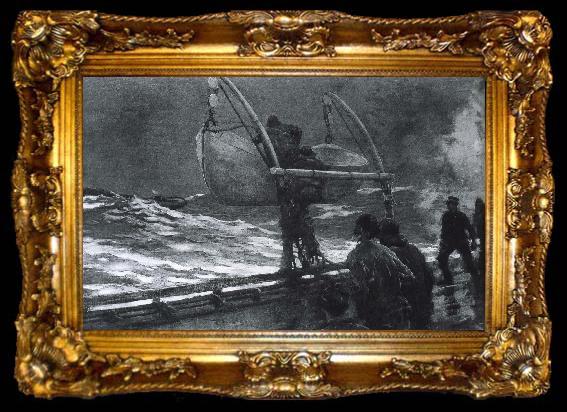 framed  Winslow Homer Survival signal, ta009-2